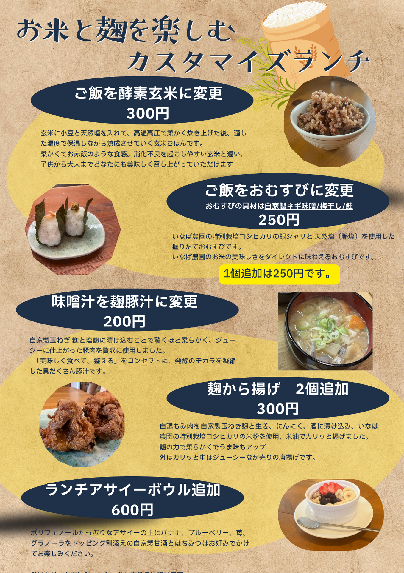 ランチ追加&変更メニュー